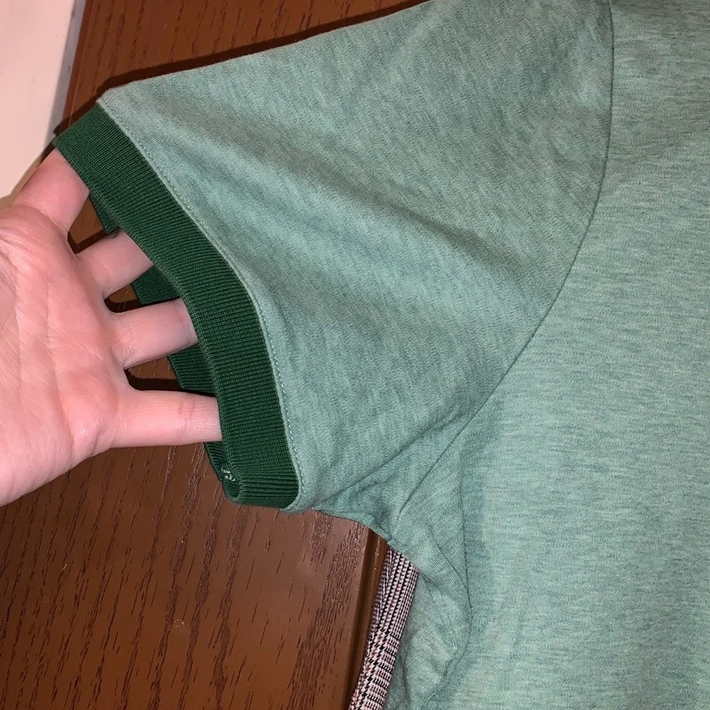 Banana Republic Luxury Touch Standard Fit Polo Shirt Two-Tone Green 100% Cotton